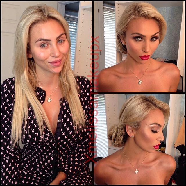 Моделі журналу Playboy та інші дівчата до та після макіяжу (55 фото) – фото 49